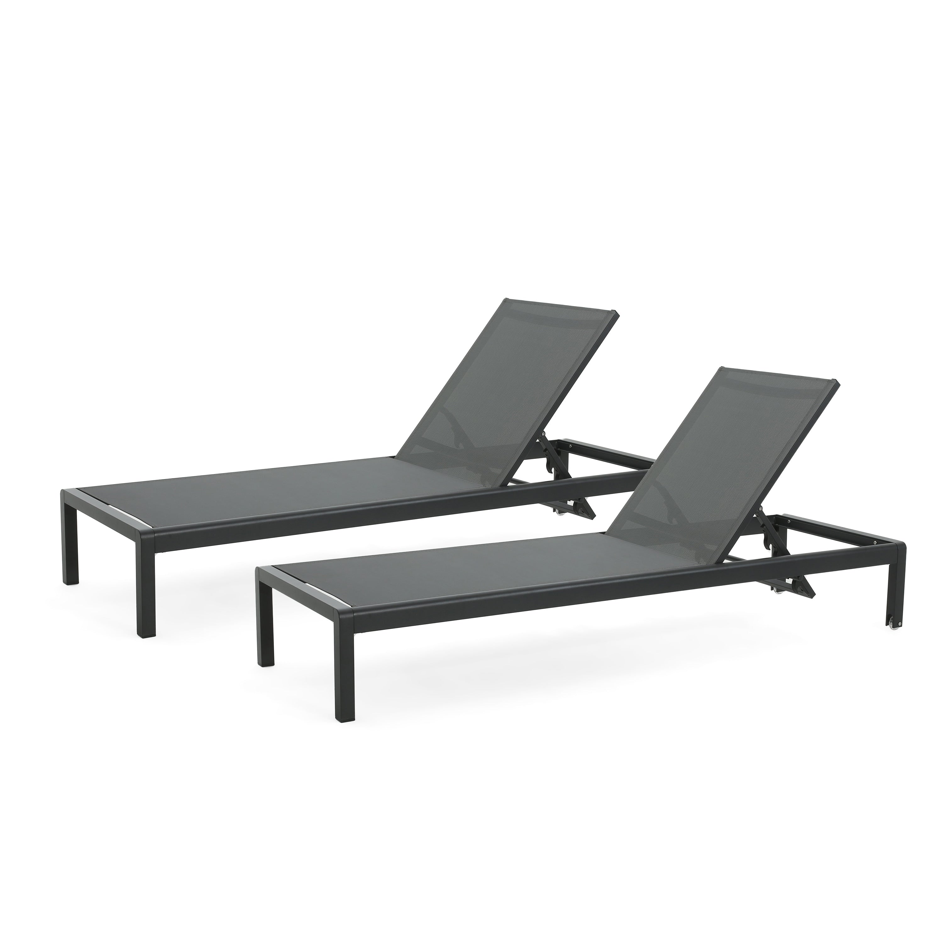 Chaise longue d'extérieur en aluminium Cape Coral (lot de 2) par Christopher Knight Home - 77,56 po x 25,20 po x 11,80 po