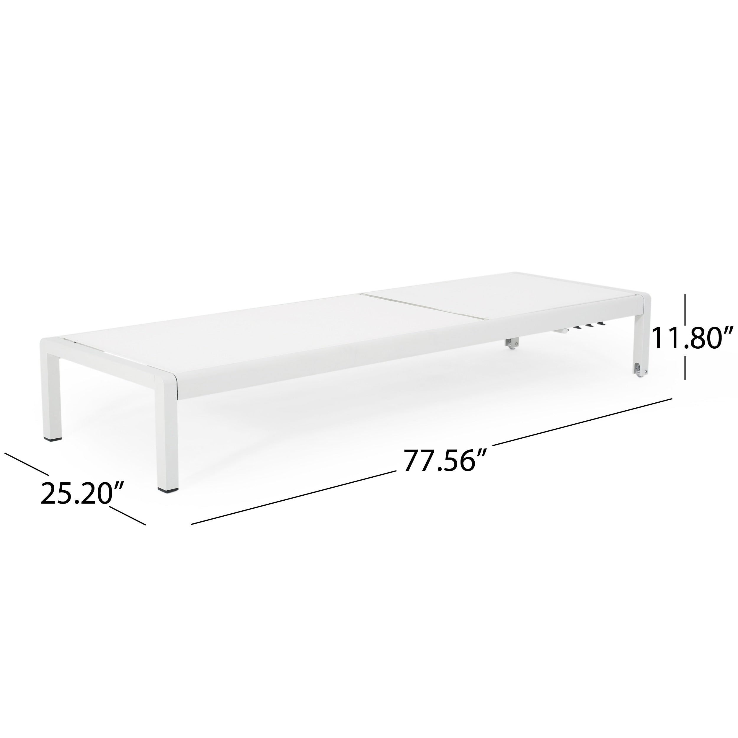 Chaise longue d'extérieur en aluminium Cape Coral (lot de 2) par Christopher Knight Home - 77,56 po x 25,20 po x 11,80 po