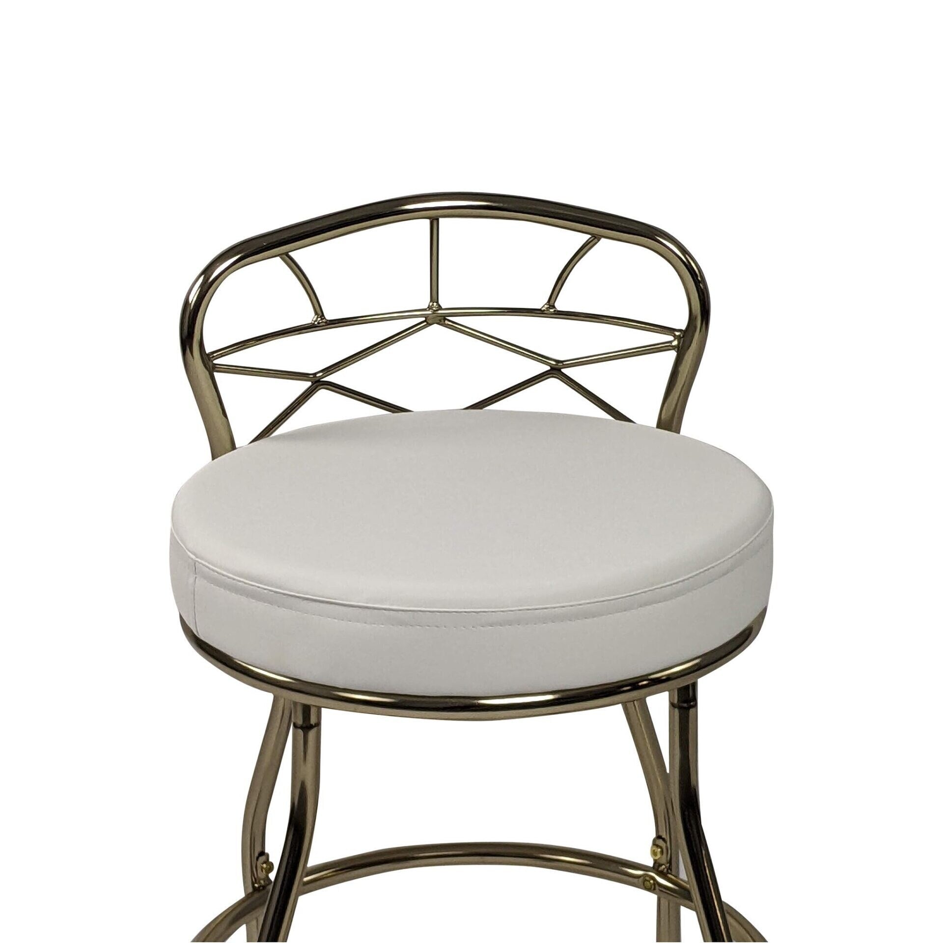 Tabouret de coiffeuse Carolina Living Diana à dossier en X avec roulettes