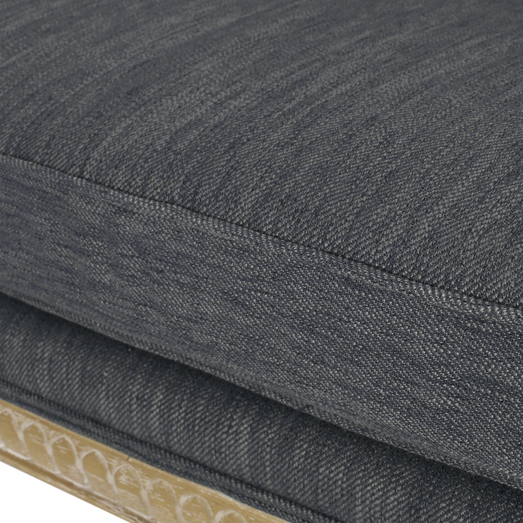 Canapé causeuse en bois anthracite avec cadre en bois d'hévéa