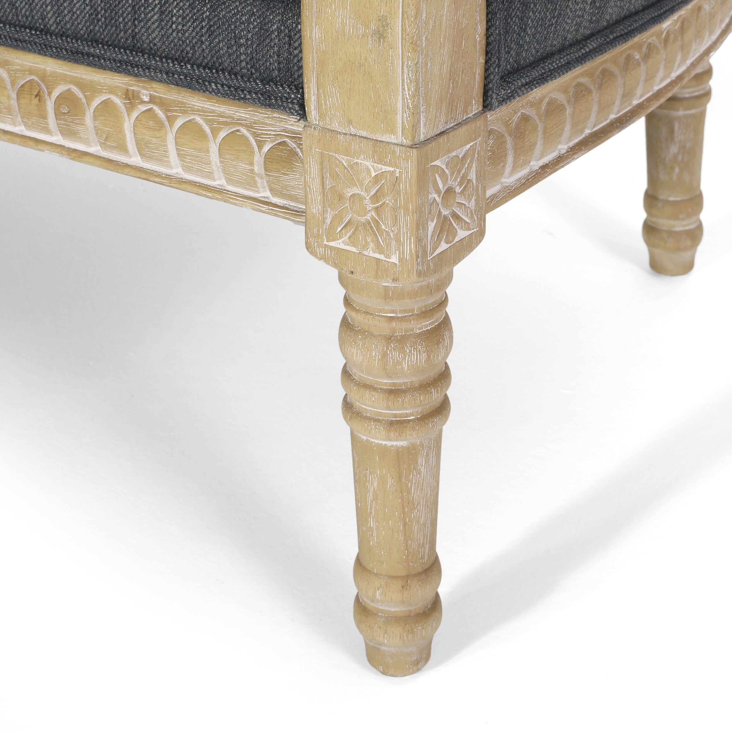 Canapé causeuse en bois anthracite avec cadre en bois d'hévéa