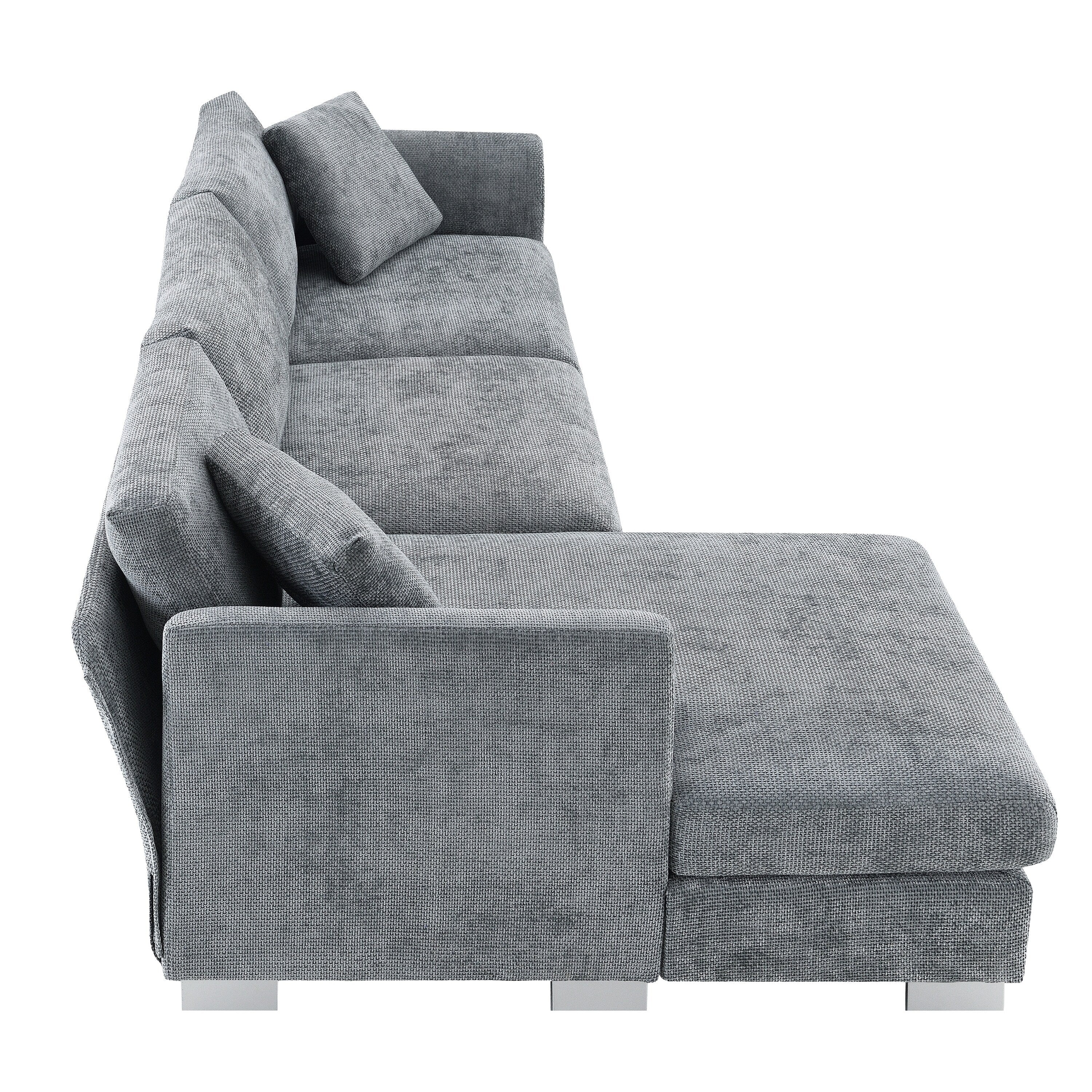 Canapé sectionnel Cloud, ensemble de canapés de luxe en forme de L avec 2 oreillers gratuits, mobilier d'intérieur 4 places en chenille avec méridienne surdimensionnée
