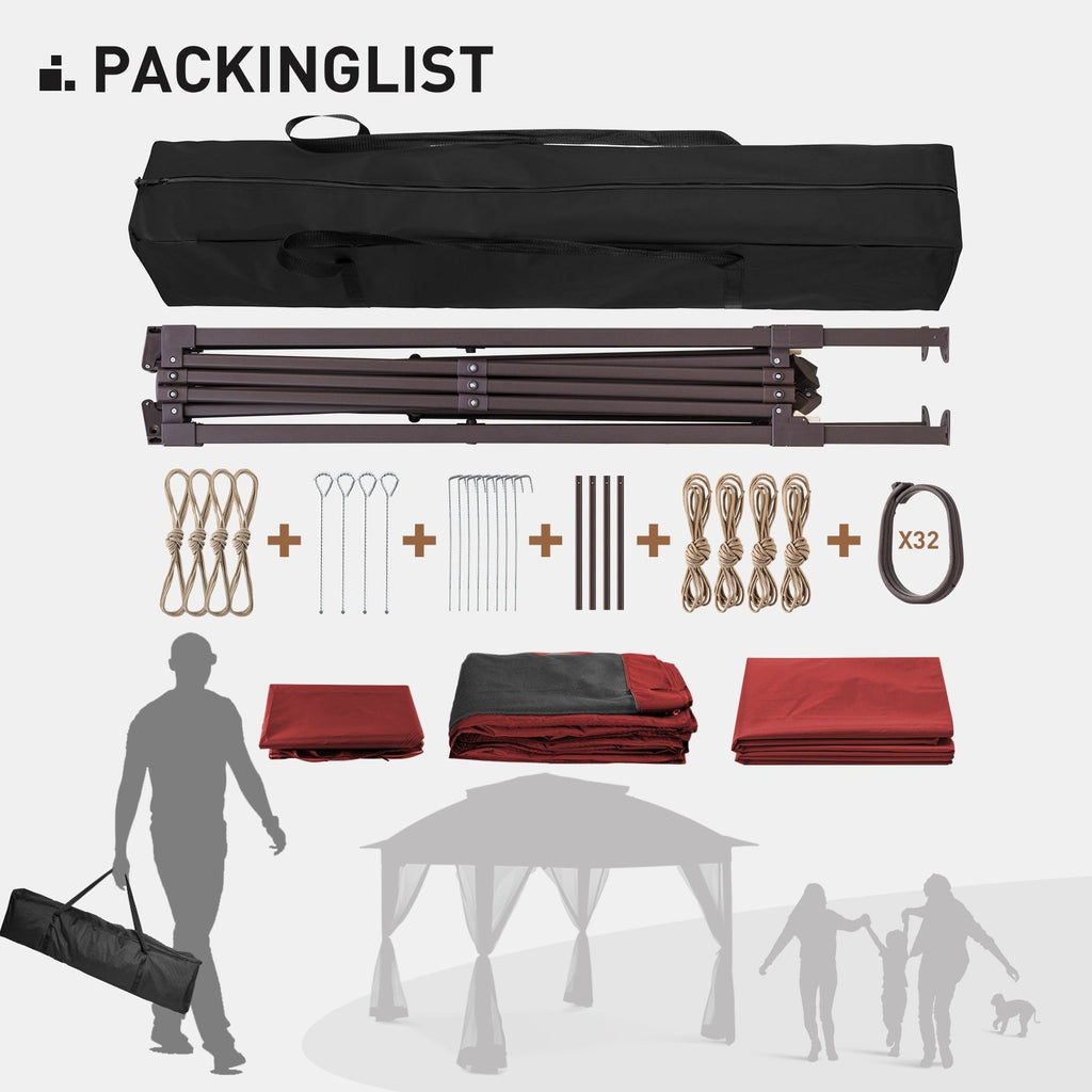 Gazebo escamotable en acier Cozywor de 11 pi x 11 pi avec moustiquaire