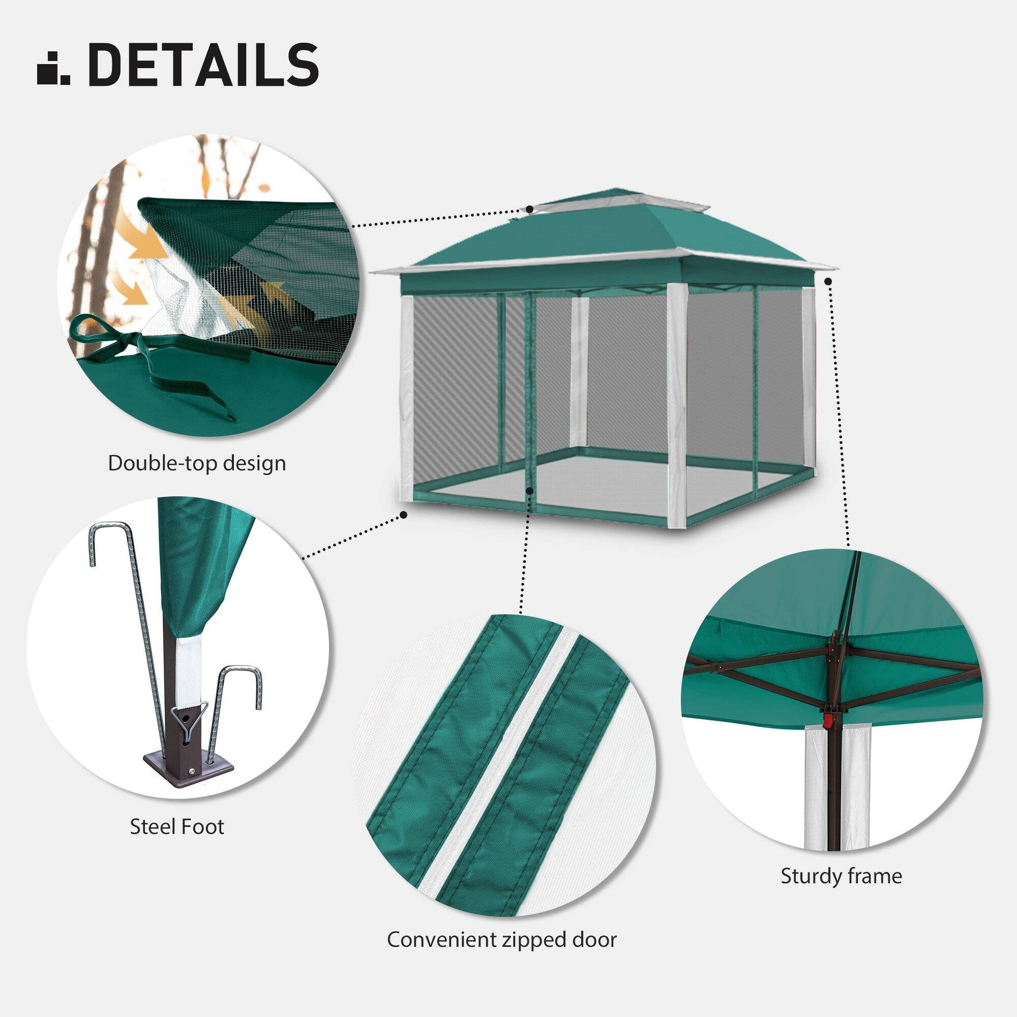 Gazebo escamotable en acier Cozywor de 11 pi x 11 pi avec moustiquaire