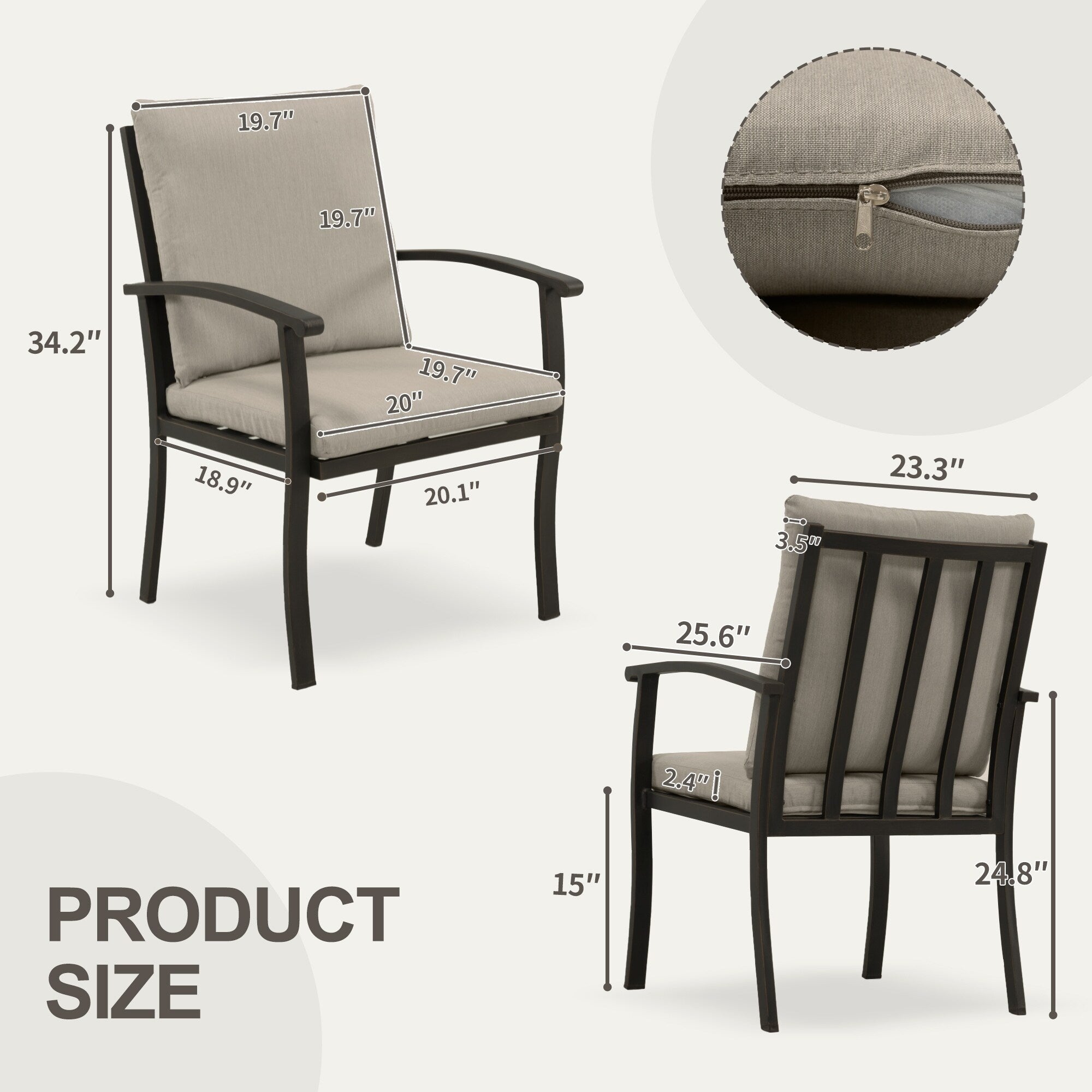 Ensemble de salle à manger de patio en aluminium EGEIROS LIFE AluLux 9 pièces avec 2 chaises pivotantes, 6 chaises et coussins lavables