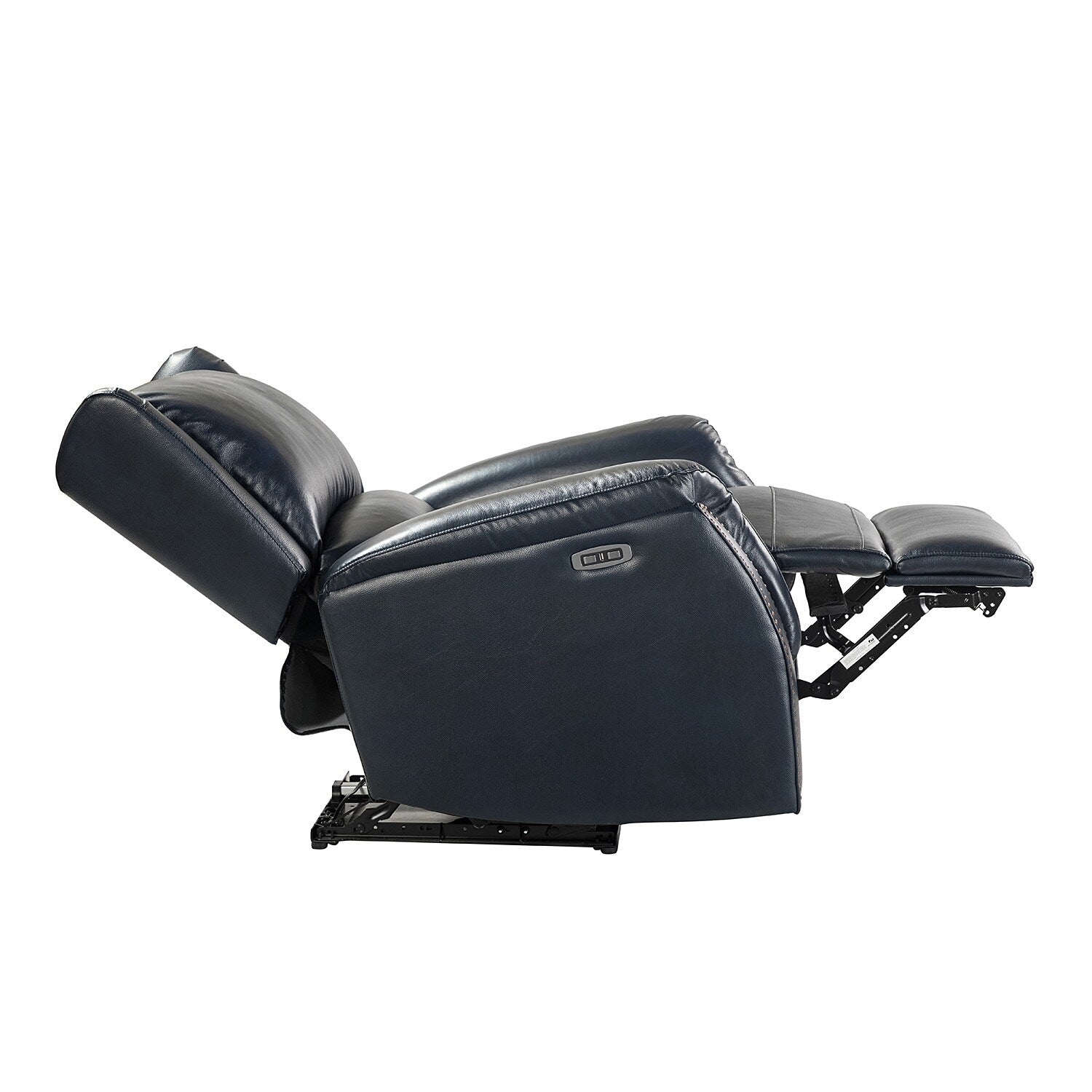 Fauteuil inclinable électrique en cuir véritable Eduardo avec port USB, lot de 2