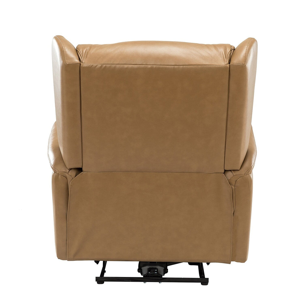 Fauteuil inclinable électrique en cuir véritable Eduardo avec port USB, lot de 2