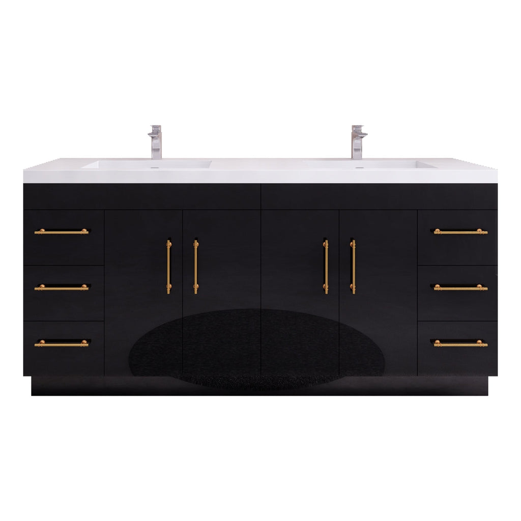 Meuble-lavabo autoportant Eliza de 72 po avec double vasque