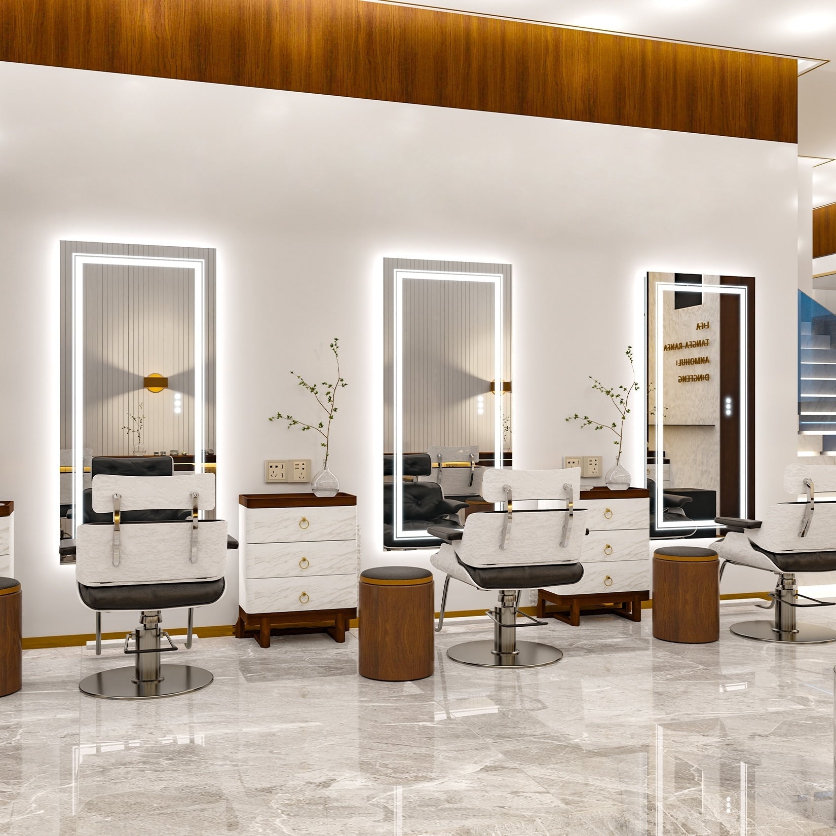 Miroir de salle de bain extra large avec éclairage LED, antibuée, 3 couleurs