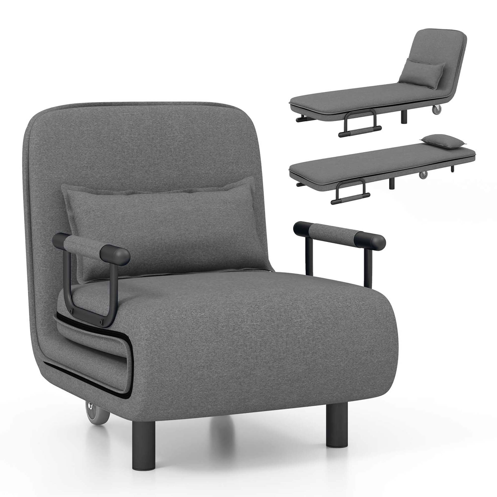 Fauteuil convertible pliant avec dossier réglable