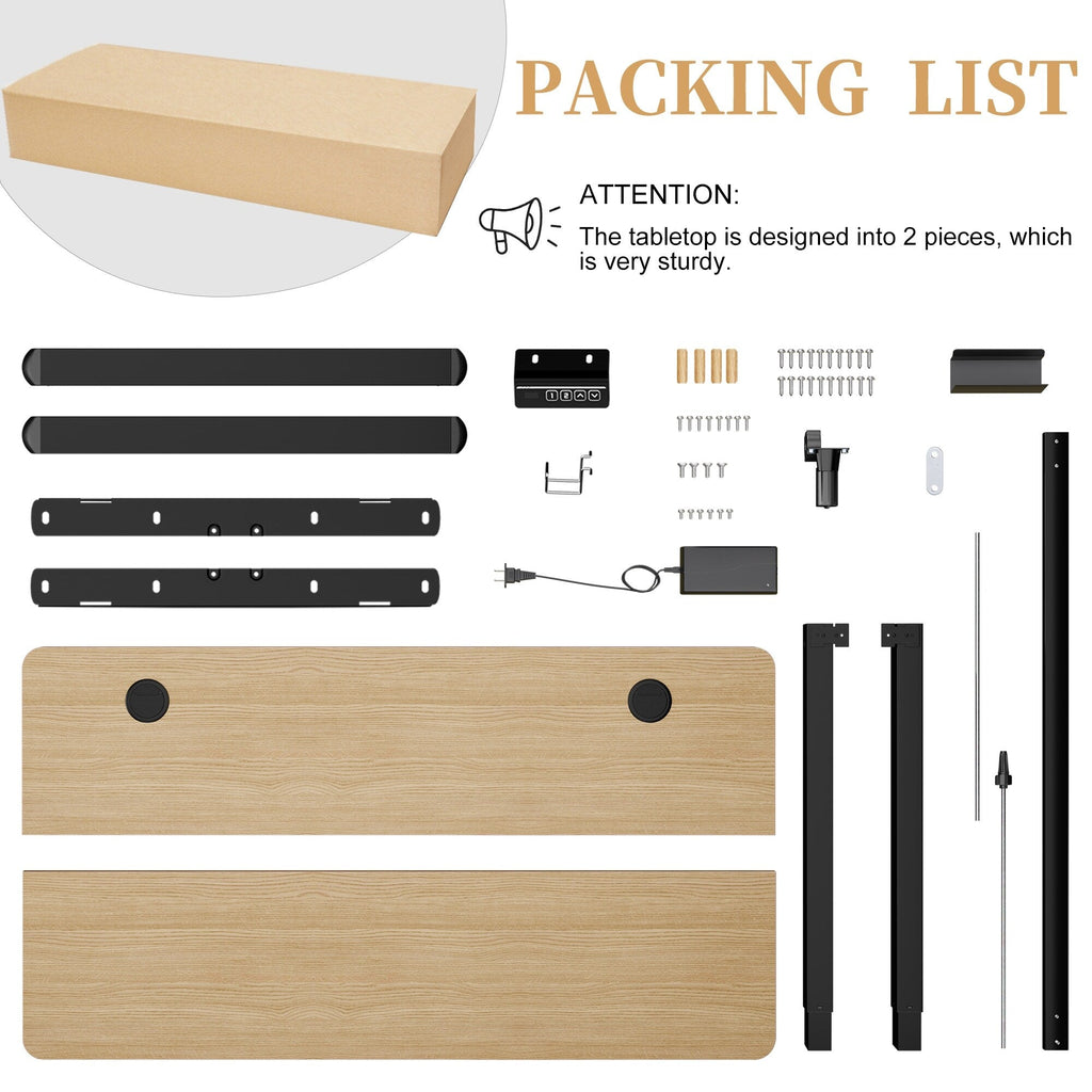 Bureau debout électrique réglable en hauteur Futzca, bureau assis-debout pour ordinateur avec panneau d'épissure