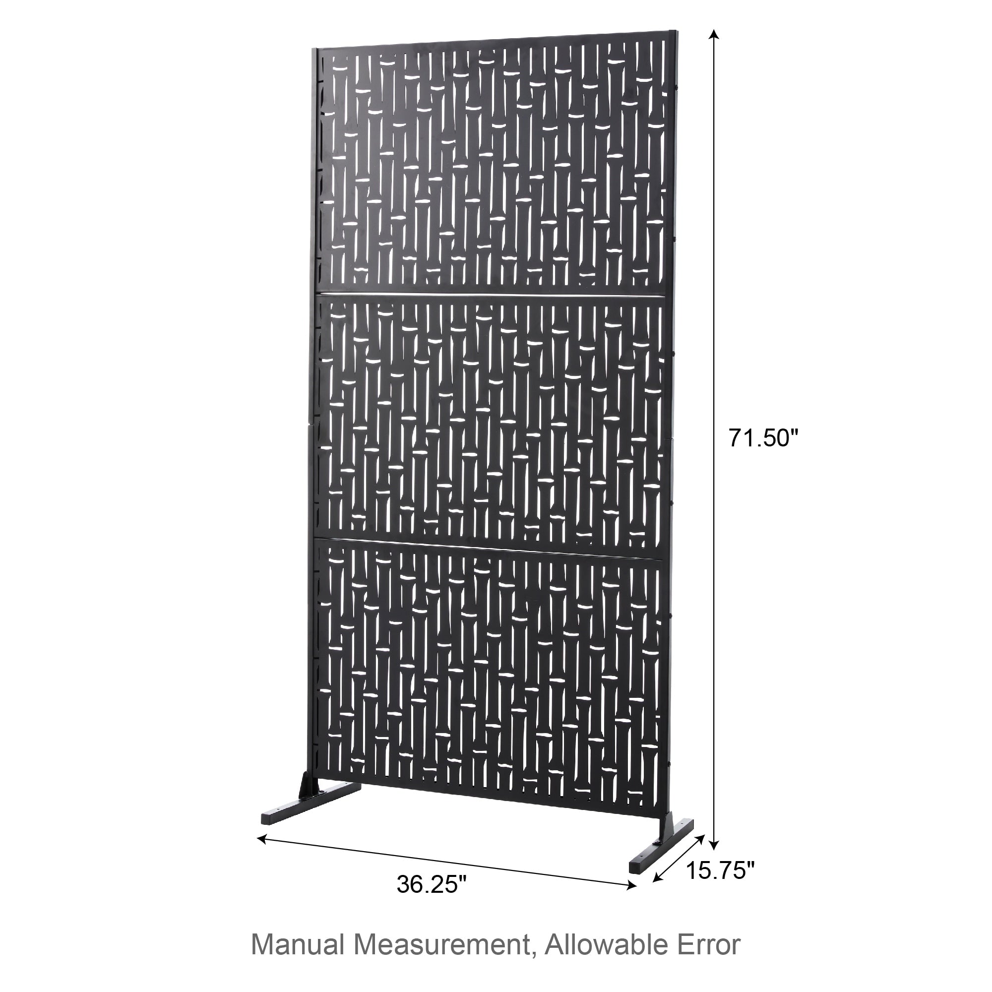 Paravent de confidentialité à 3 panneaux galvanisé à motifs floraux de 6 pieds de Glitzhome