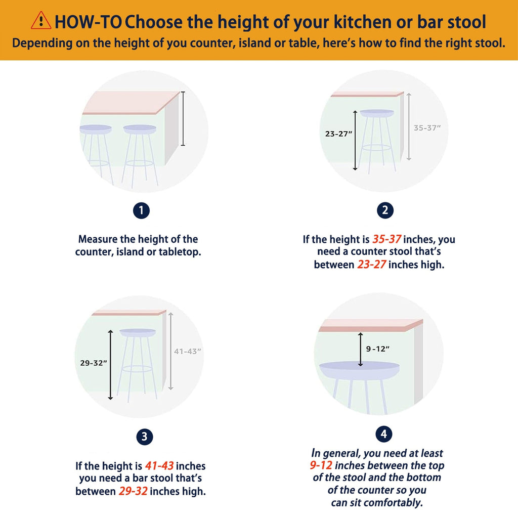 Glitzhome Lot de 2 ou 4 tabourets de bar pivotants modernes en bois à hauteur de comptoir et de bar