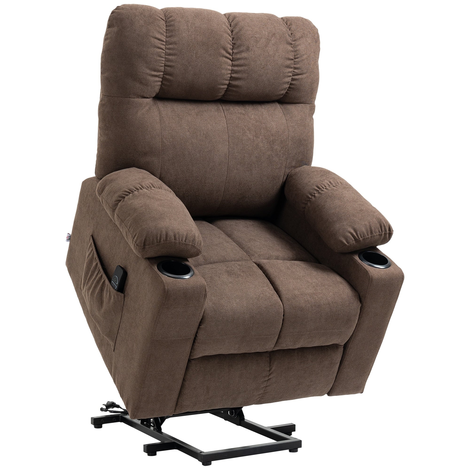 Fauteuil releveur électrique HOMCOM pour personnes âgées, fauteuil inclinable de salon surdimensionné avec télécommande