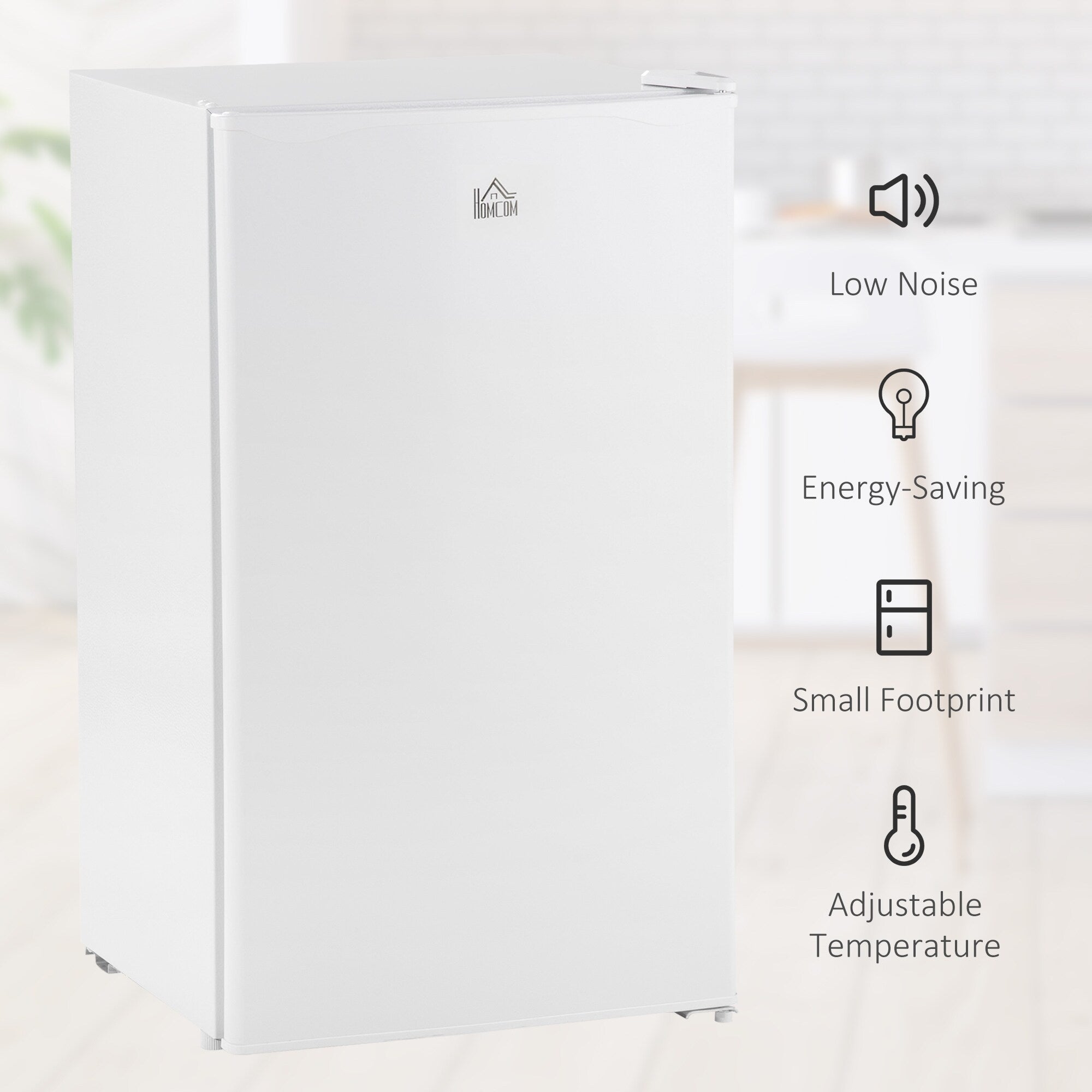 Mini-réfrigérateur HOMCOM de 3,2 pi³ avec congélateur, réfrigérateur compact à une porte avec thermostat réglable pour chambre à coucher