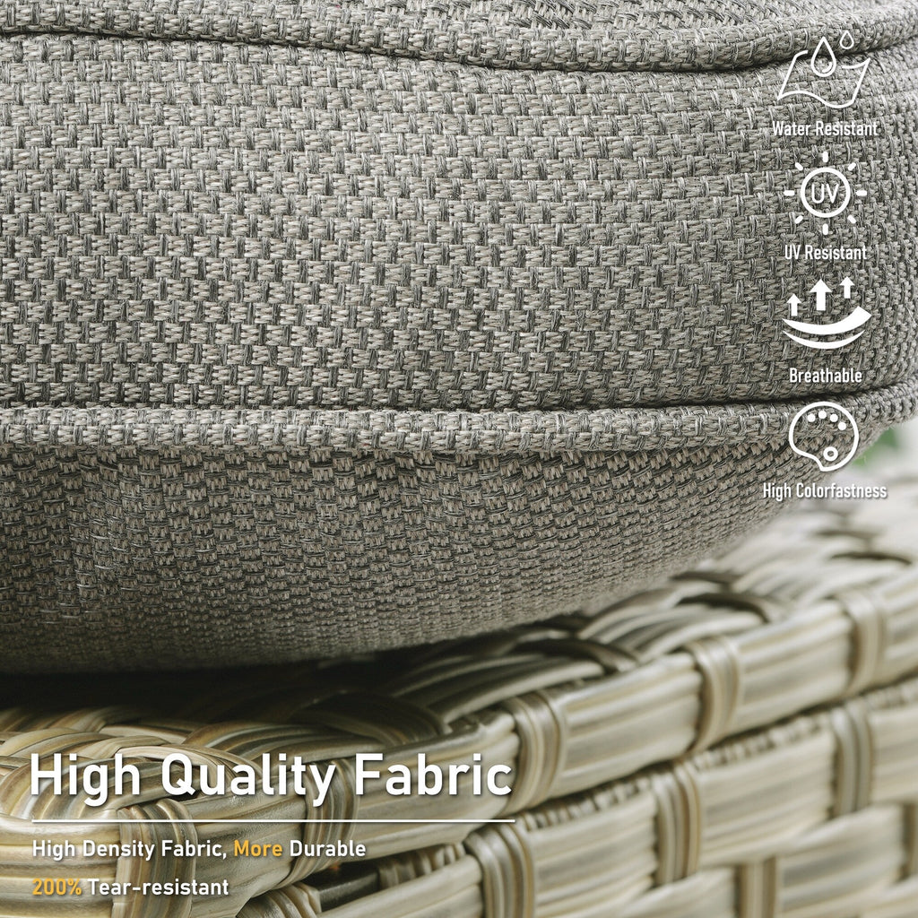 Ensemble de 2 chaises de patio d'extérieur en rotin et osier à dossier haut HOOOWOOO