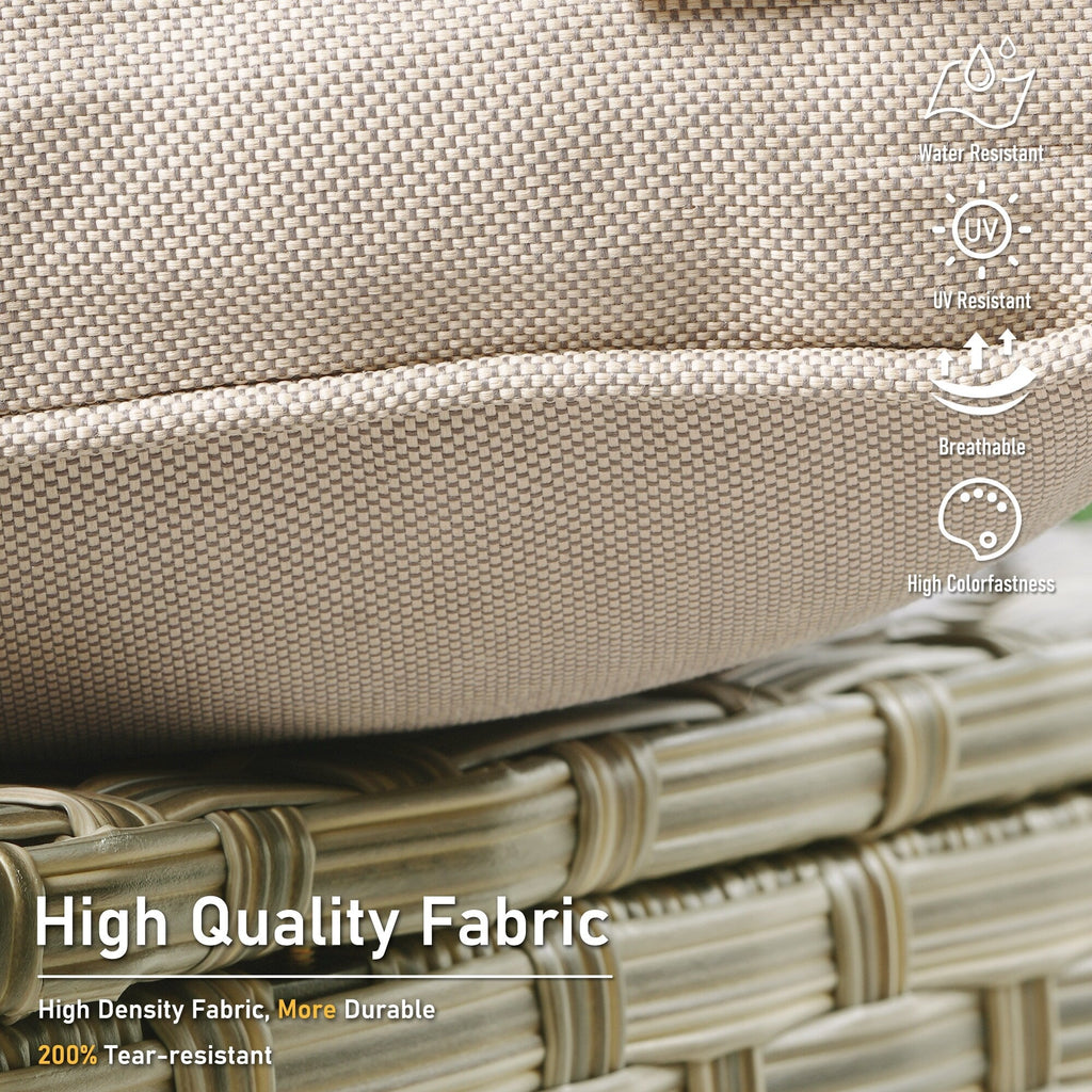 Ensemble de 2 chaises de patio d'extérieur en rotin et osier à dossier haut HOOOWOOO