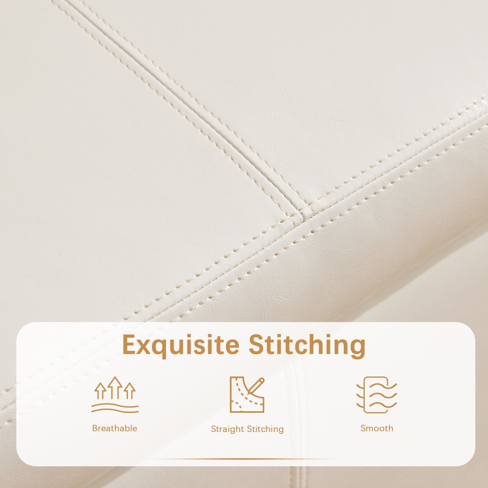 Pouf de rangement rectangulaire rembourré 50,3 x 17,50 x 18 po - Similicuir