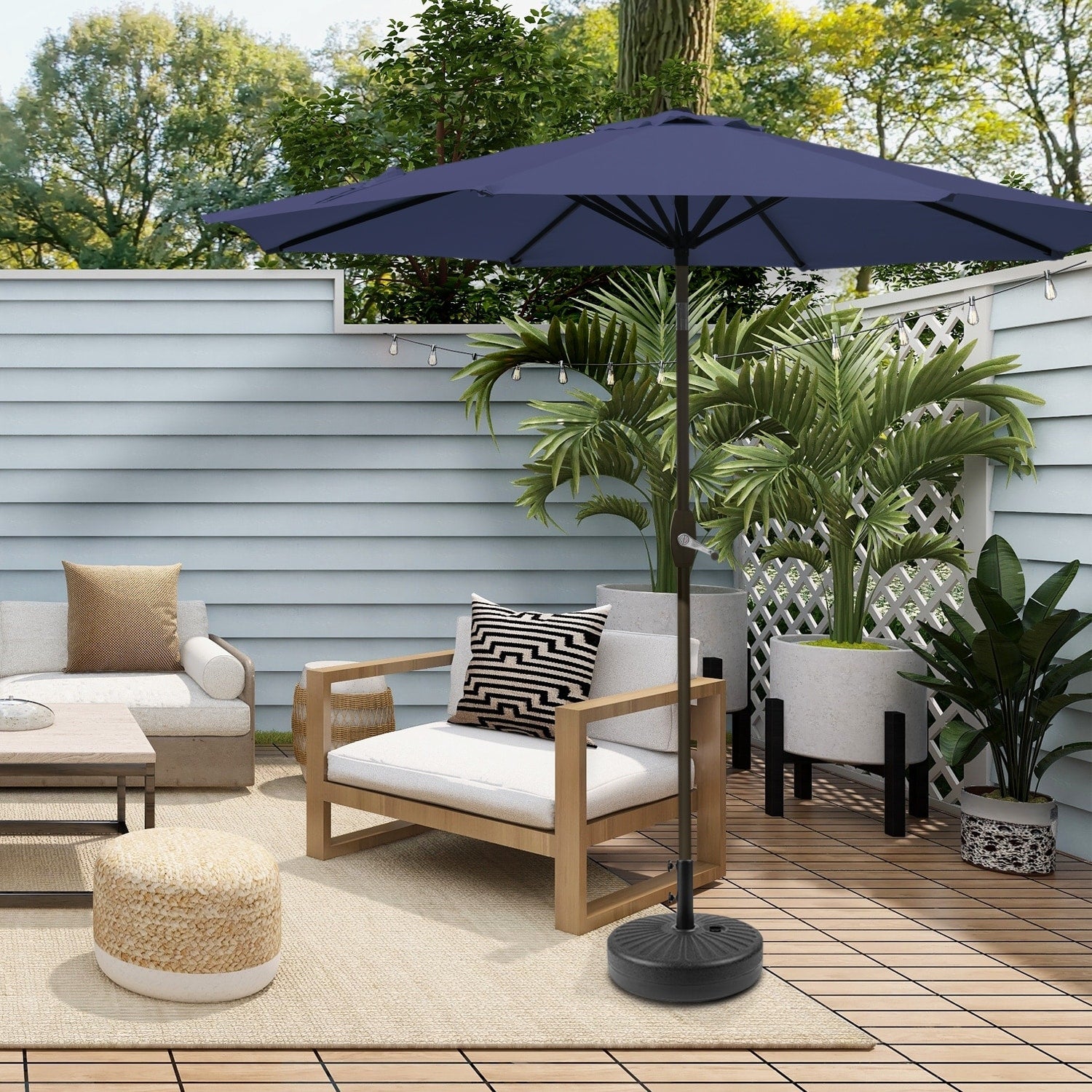 Parasol de patio Holme de 9 pieds et support de base