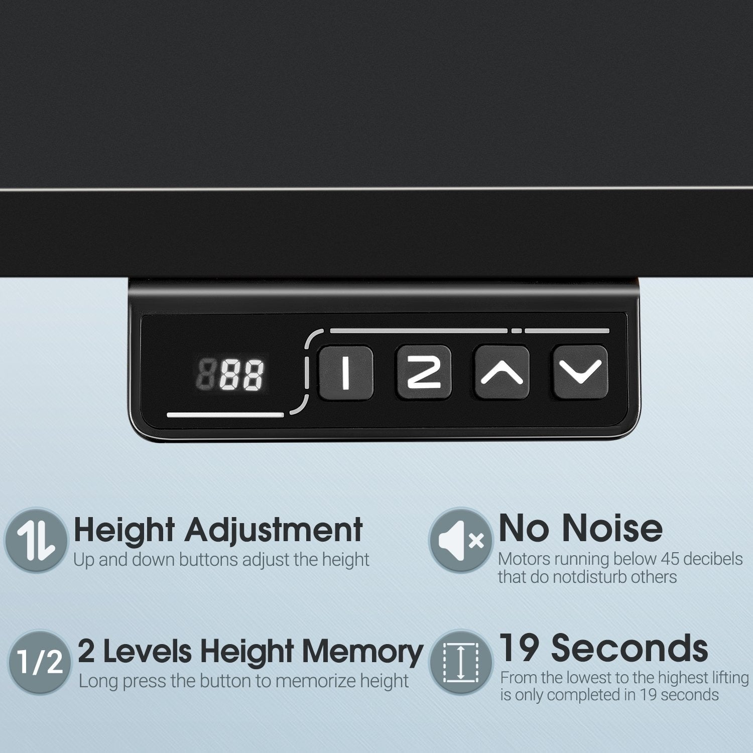 Bureau debout électrique réglable en hauteur Homall