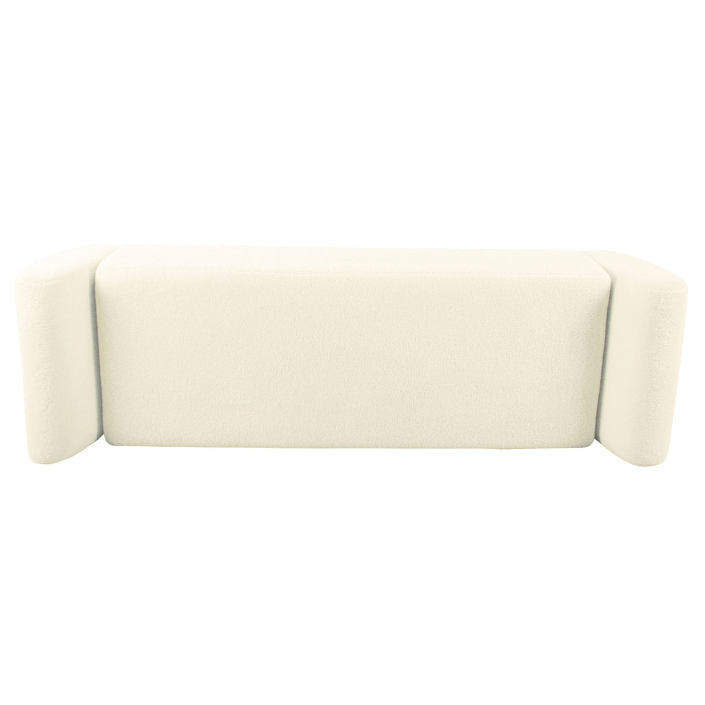 Banc de rangement moderne Sherpa avec pieds en bois HomePop