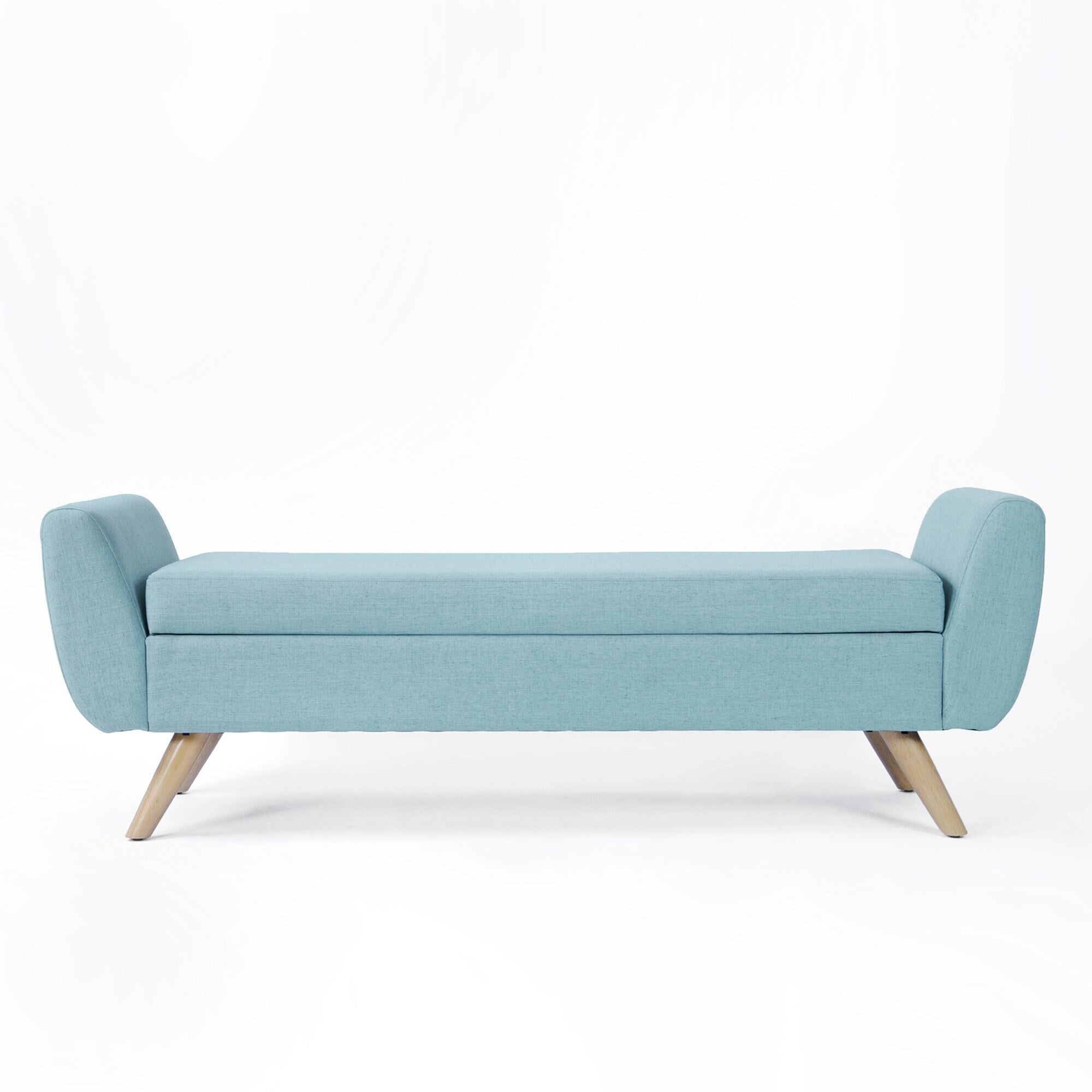 Banc de rangement moderne Sherpa avec pieds en bois HomePop