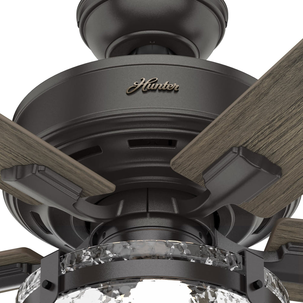 Ventilateur de plafond intérieur/extérieur Hunter 52 Canyon Ridge, éclairage LED, télécommande portative - Style campagnard, rustique, industriel