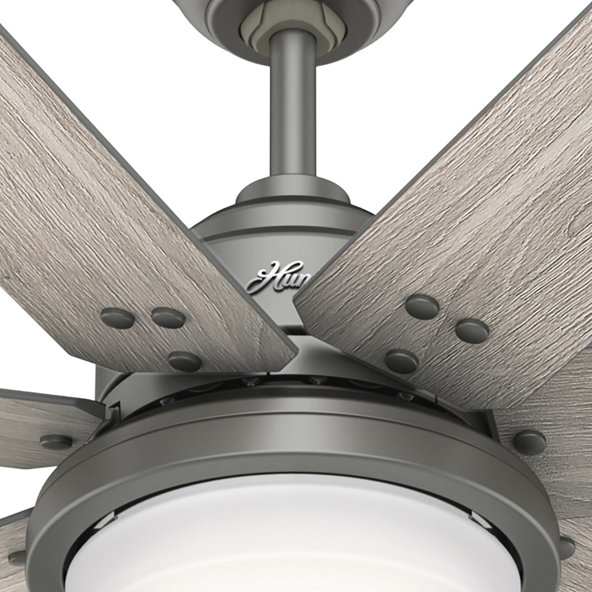 Ventilateur de plafond Hunter WiFi Whittington avec lumière LED, télécommande portable - Moulin à vent - Industriel, Ferme, Rustique - VENTILATEUR INTELLIGENT !