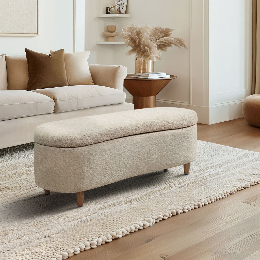 Banc d'appoint de rangement incurvé de style boucle INK IVY Bailey