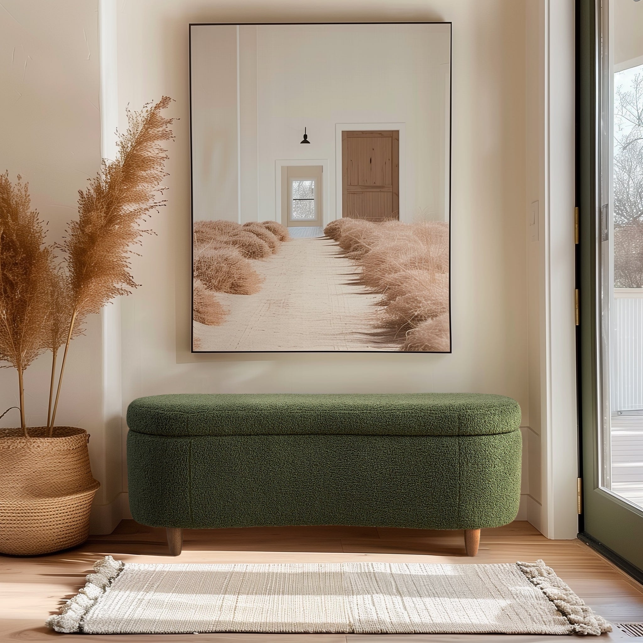 Banc d'appoint de rangement incurvé de style boucle INK IVY Bailey