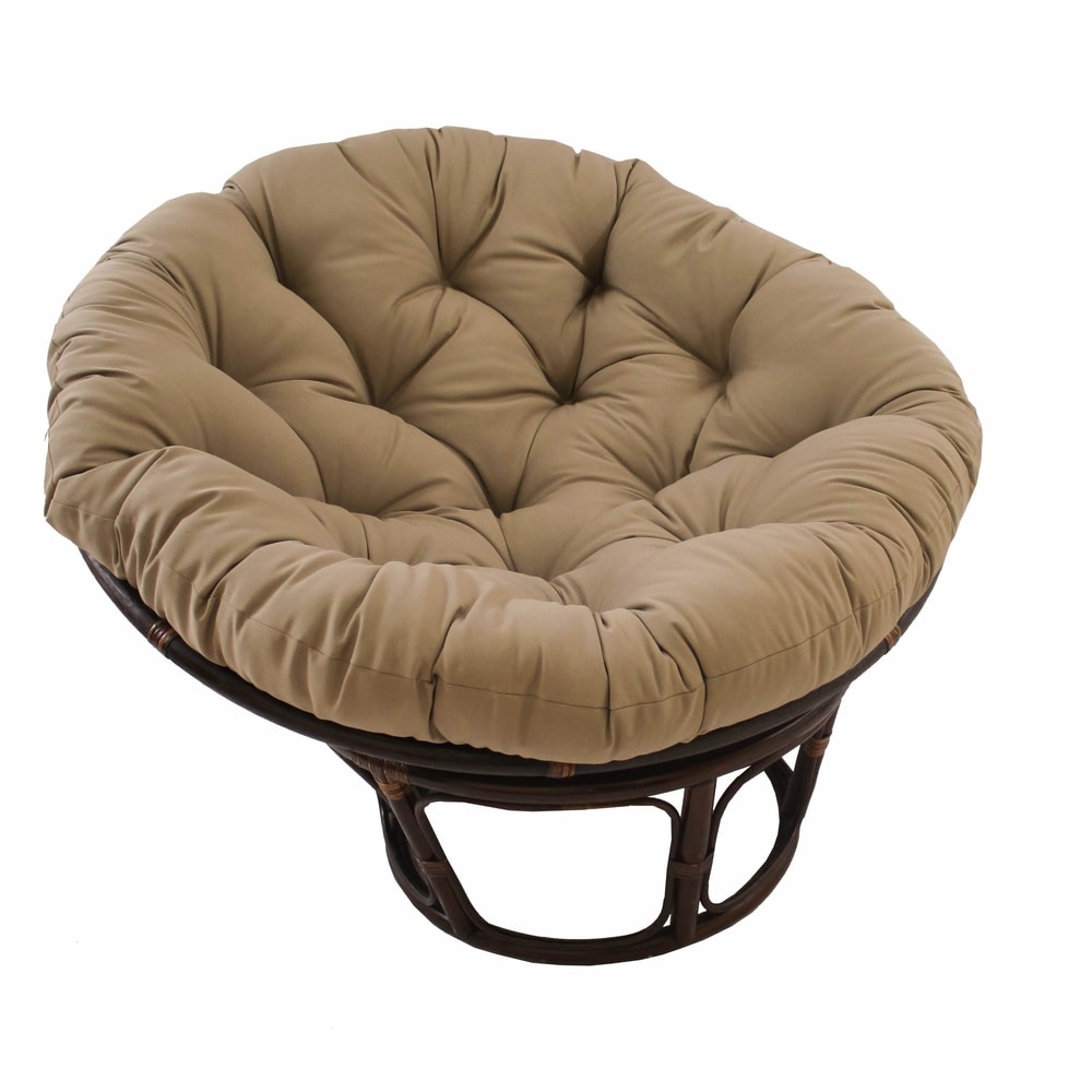 Chaise Papasan Bali en rotin de 42 pouces avec coussin en sergé