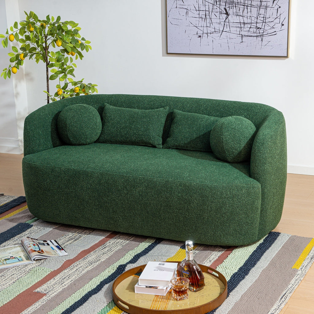 Causeuse 2 places rembourrée KINWELL Boucle avec oreillers