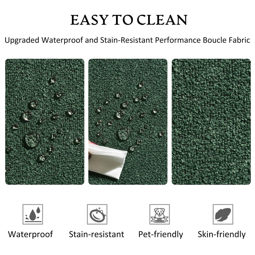 Causeuse 2 places rembourrée KINWELL Boucle avec oreillers