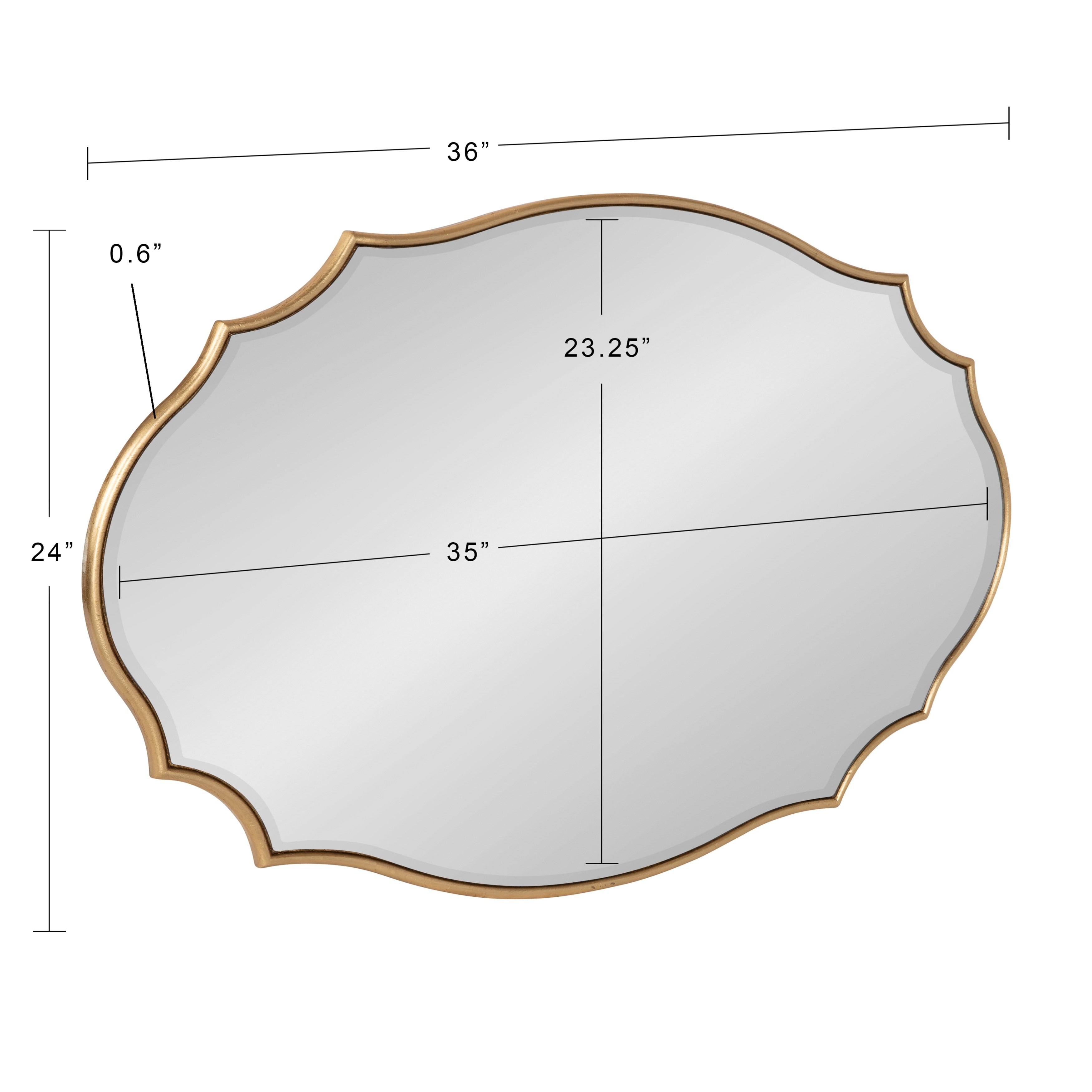 Miroir mural ovale festonné Kate et Laurel Leanna