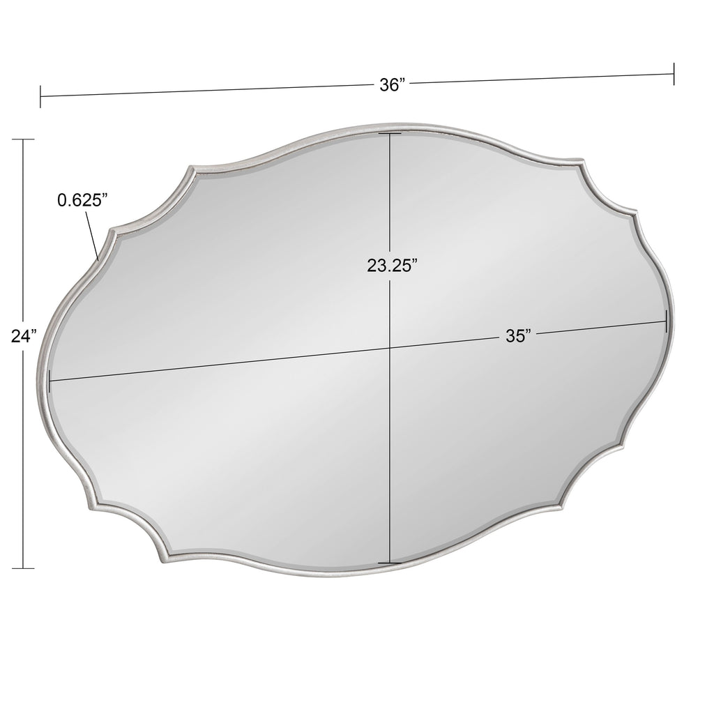 Miroir mural ovale festonné Kate et Laurel Leanna