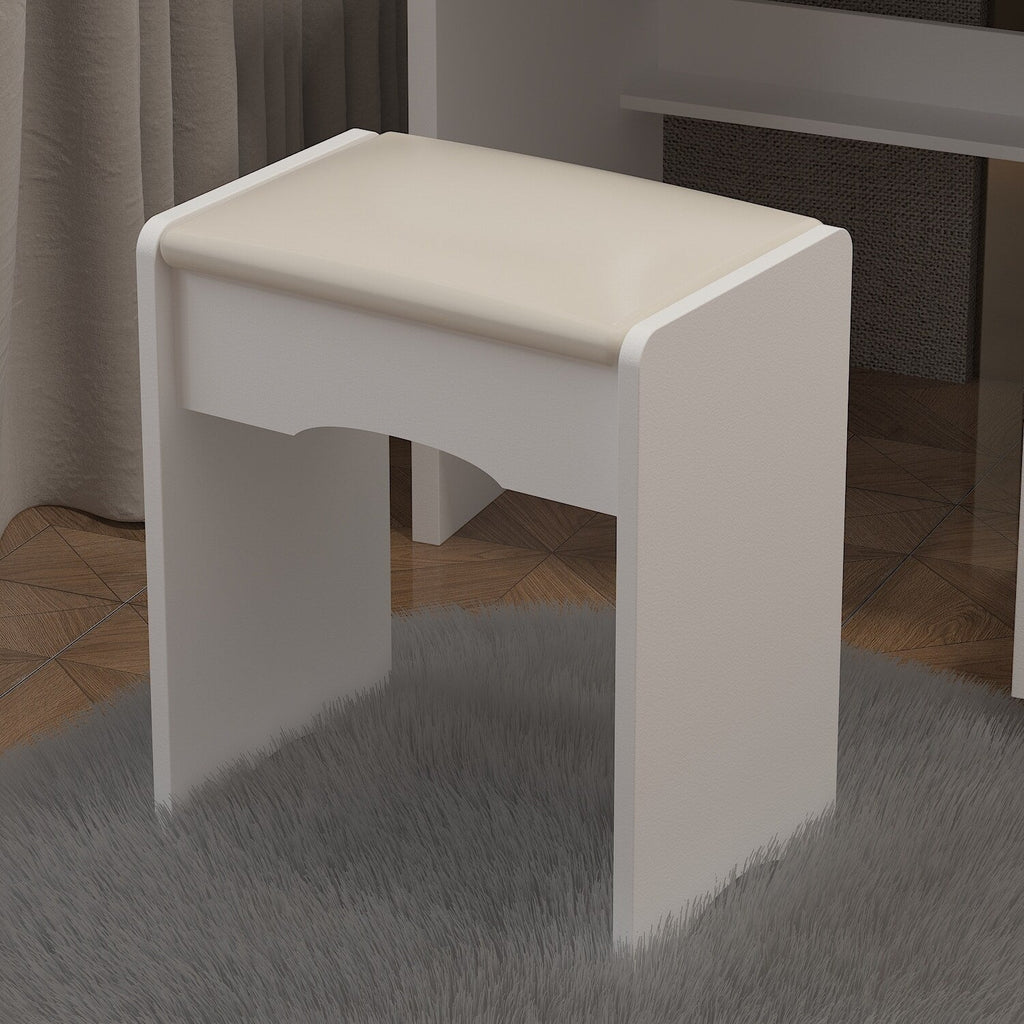 Coiffeuse Kerrogee avec miroir éclairé réglable et tabouret - 39,4 L x 19,7 l x 53,5 H