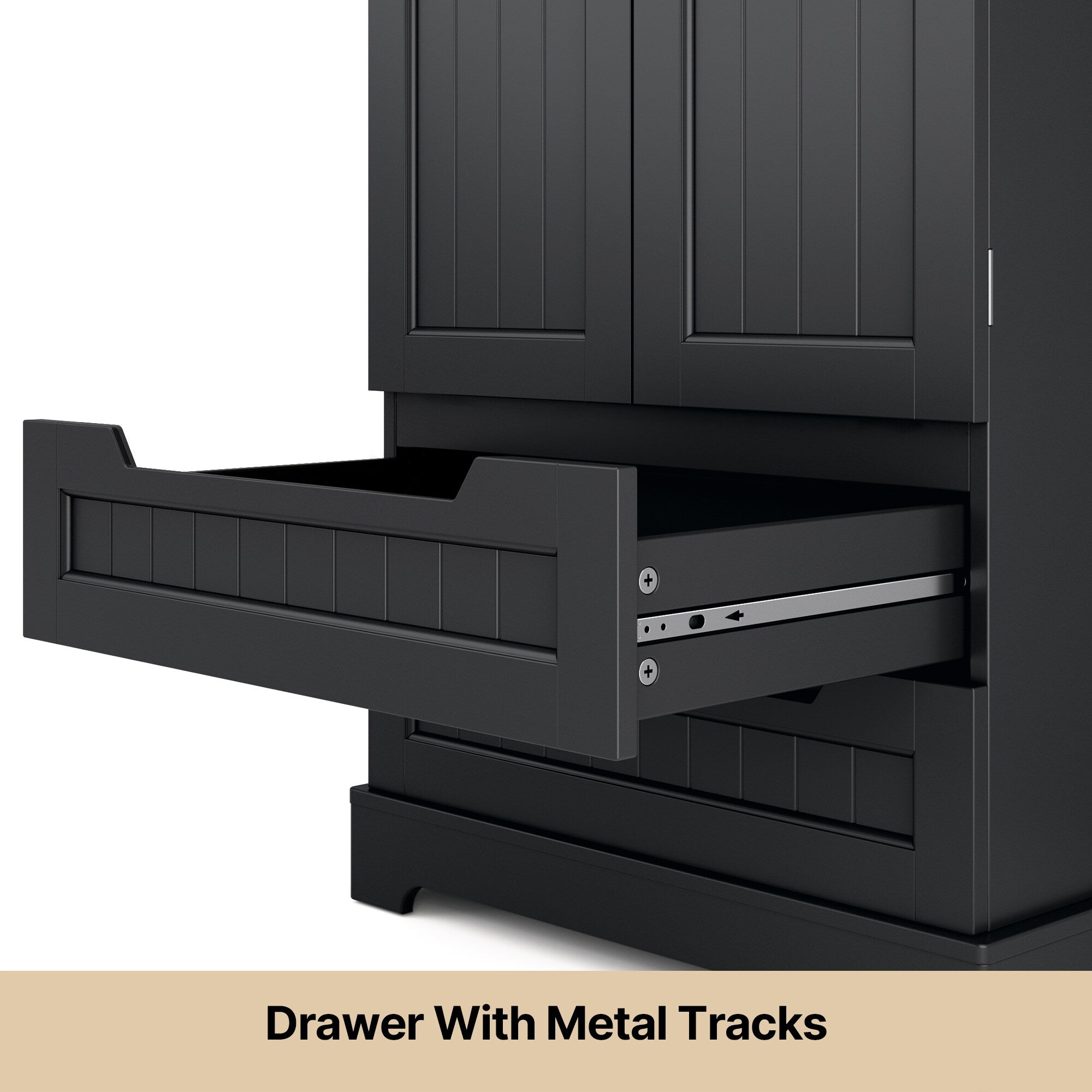 Armoire de rangement pour cuisine, garde-manger, armoire de rangement de salle de bain indépendante avec 2 portes et tiroirs