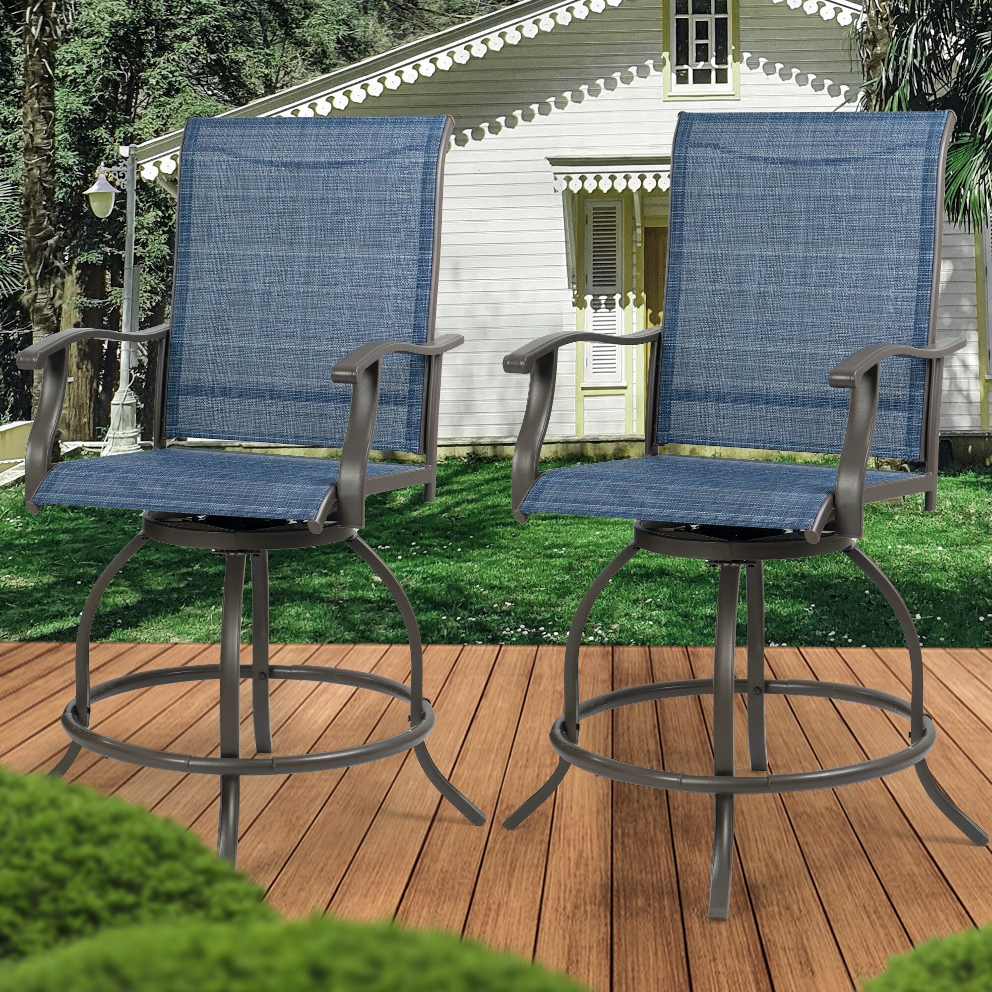 Ensemble de tabourets/chaises de bar pivotants hauts Kozyard Isabella