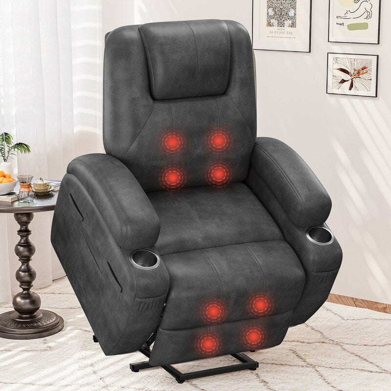 Fauteuil inclinable électrique LACOO en cuir PU avec fonction massage