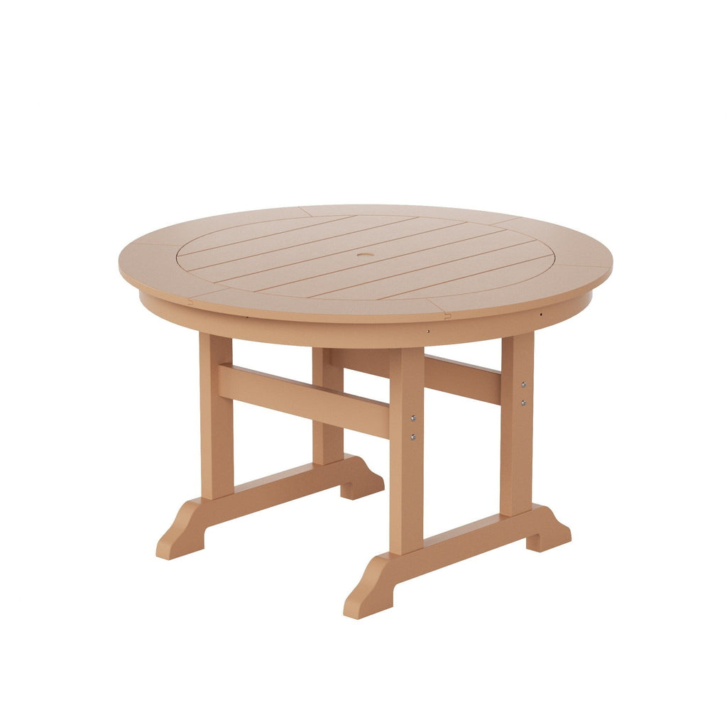 Ensemble de salle à manger d'extérieur Polytrends Laguna en PEHD, toutes saisons, avec table ronde et fauteuils (5 pièces)