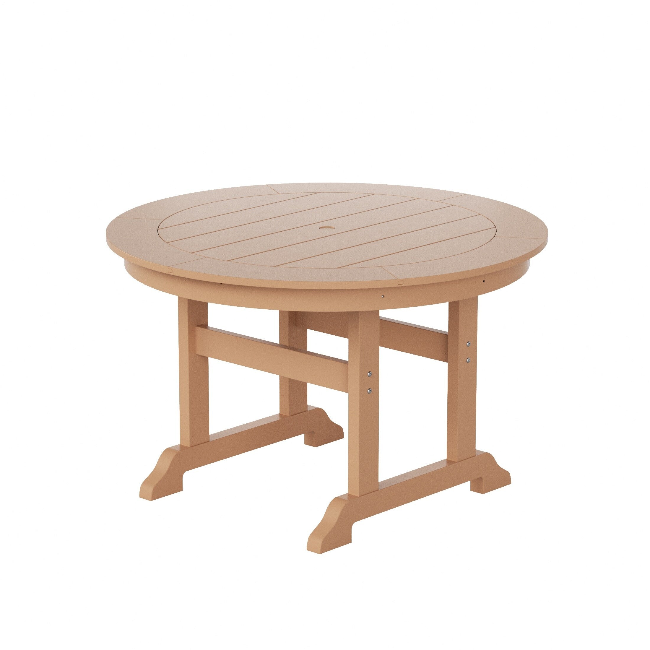 Ensemble de salle à manger d'extérieur Polytrends Laguna en PEHD, toutes saisons, avec table ronde et fauteuils (5 pièces)