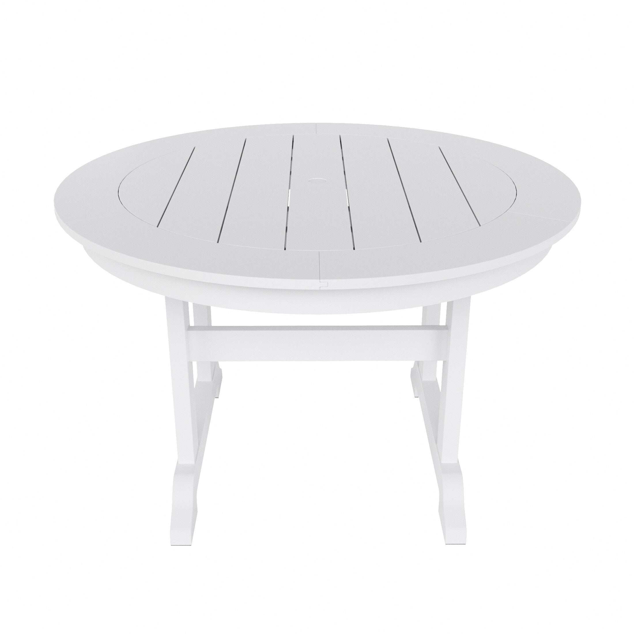 Ensemble de salle à manger d'extérieur Polytrends Laguna en PEHD, toutes saisons, avec table ronde et fauteuils (5 pièces)