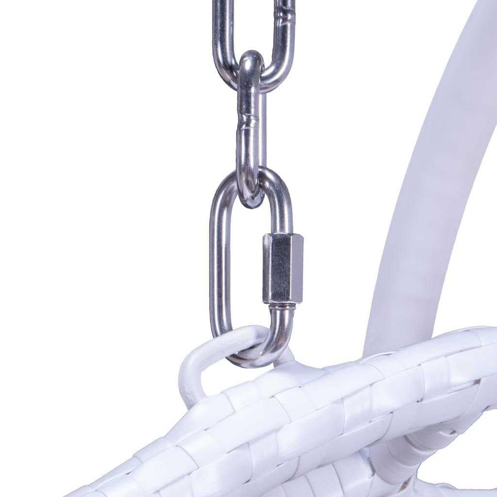 Fauteuil suspendu LeisureMod pour 2 personnes avec support - Chaise longue hamac en rotin et osier pour patio extérieur/intérieur avec coussins