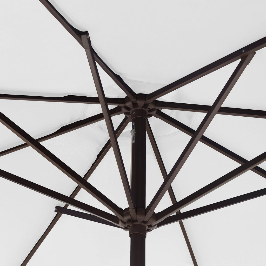 Parasol de patio Lopes de 9 pieds avec base en finition bronze et support de poids inclus