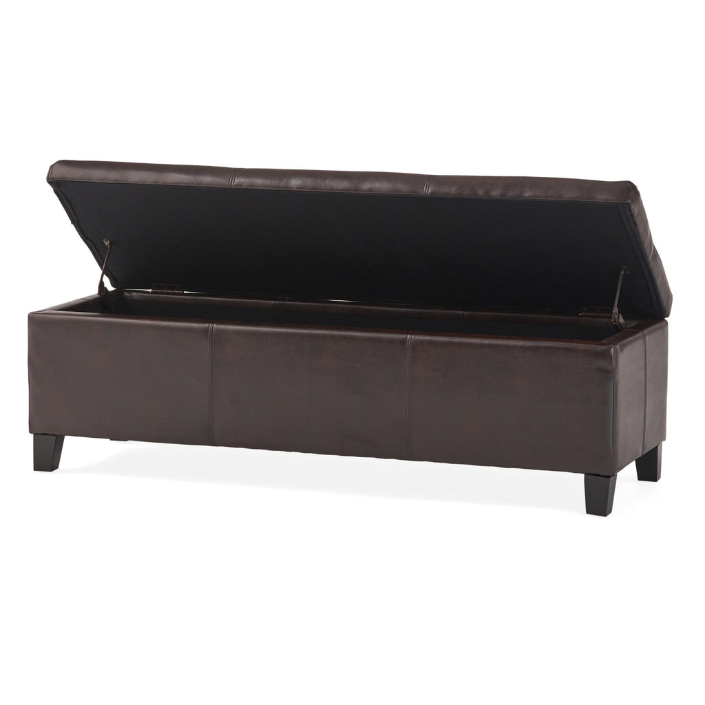 Banc de rangement en similicuir Lucinda par Christopher Knight Home - 51,25 L x 17,50 l x 16,25 H
