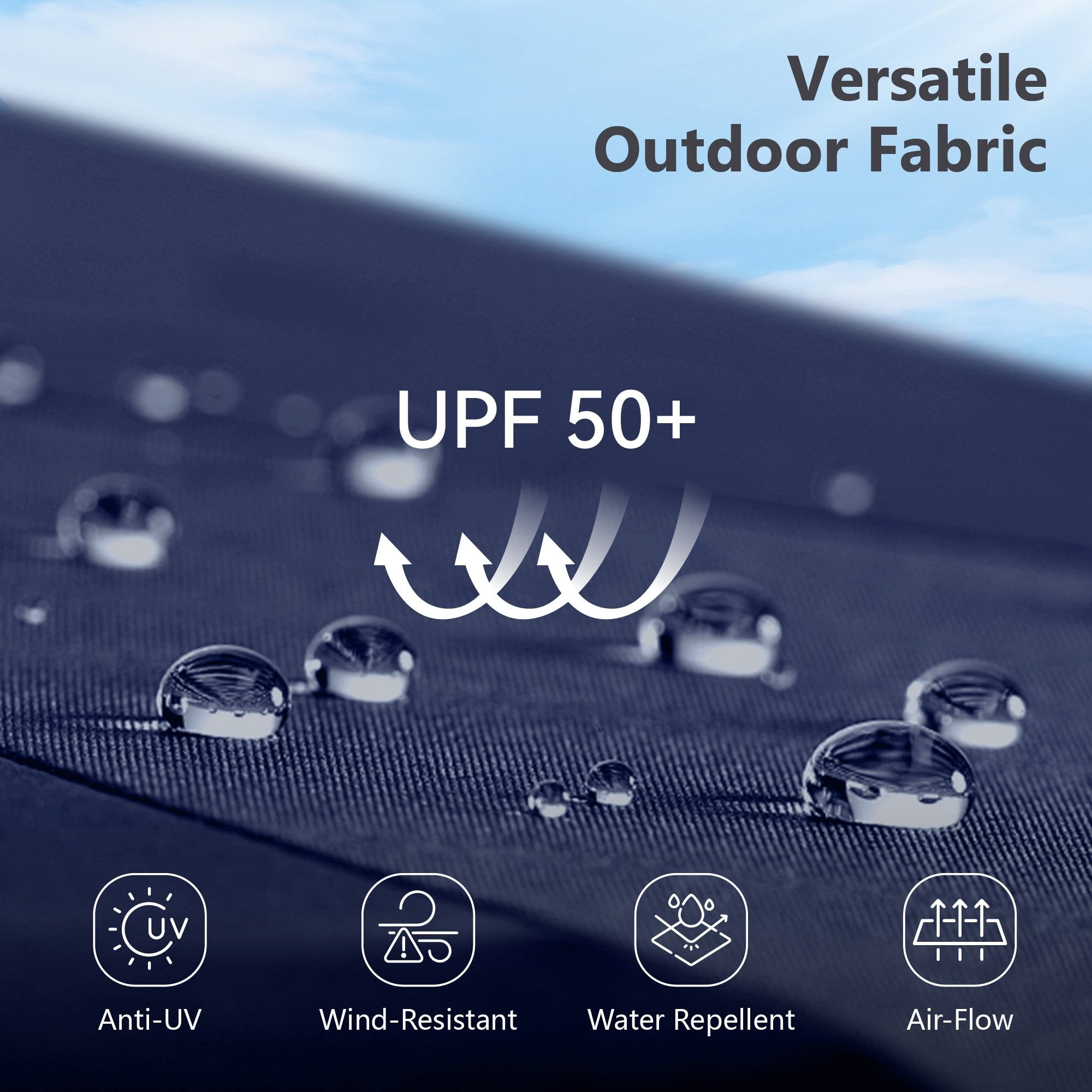 MAISON ARTS Parasol déporté hydraulique automatique de 12 pieds avec mât en aluminium et rotation à 360 degrés