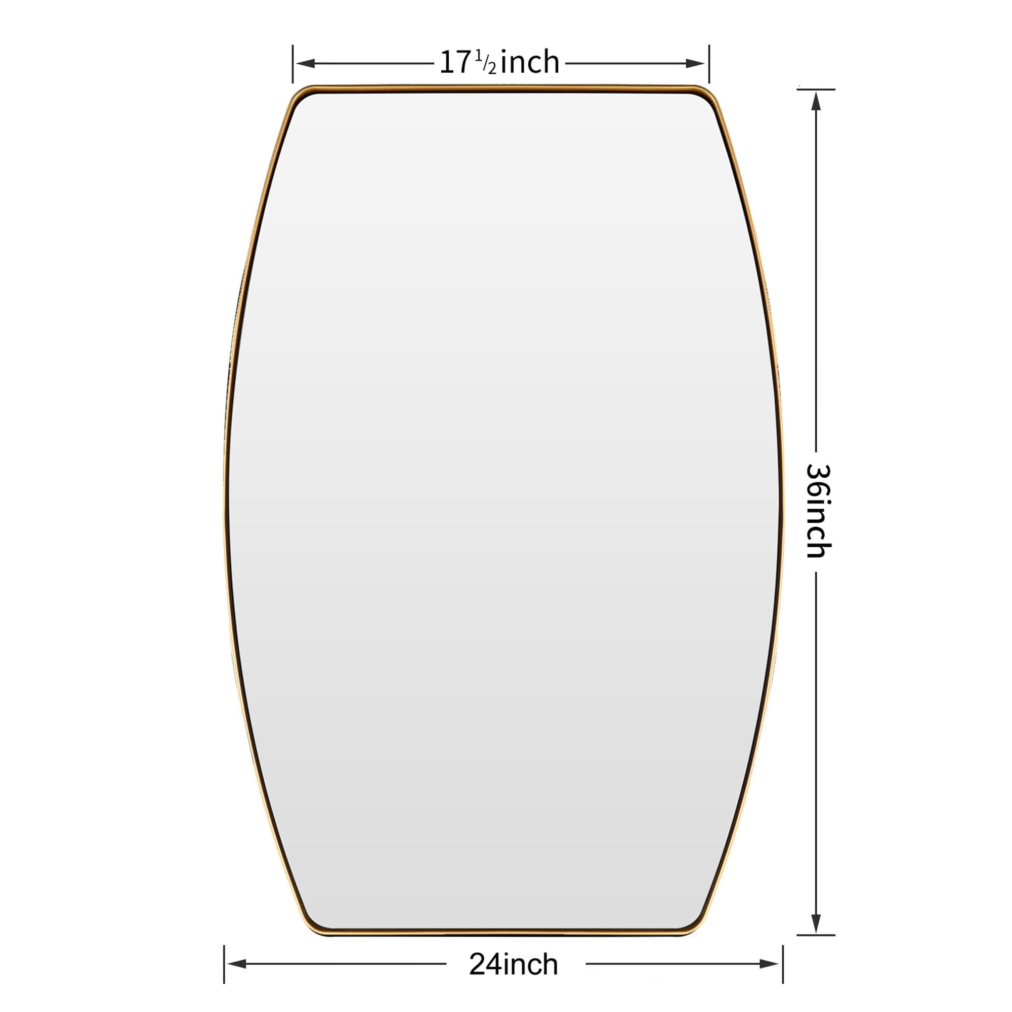 Miroir mural oblong en métal MacLuu