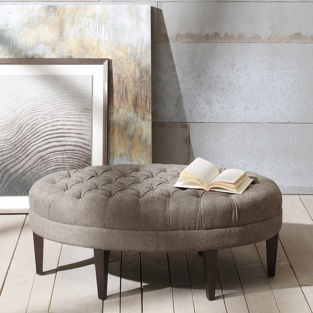 Pouf rembourré en bois massif avec planche de surf touffetée Madision Park Chase