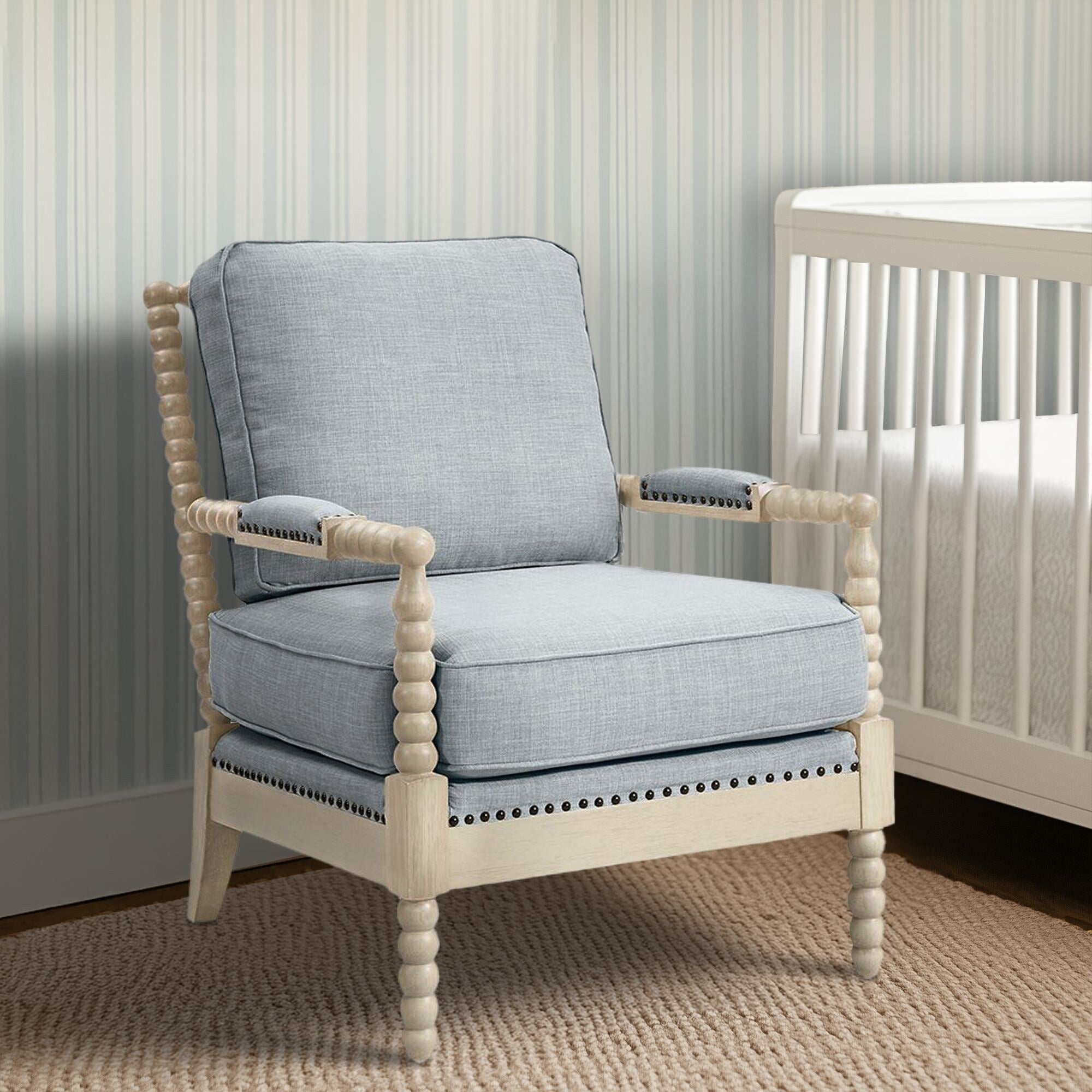 Fauteuil à cadre en bois tourné Madison Park Donohue