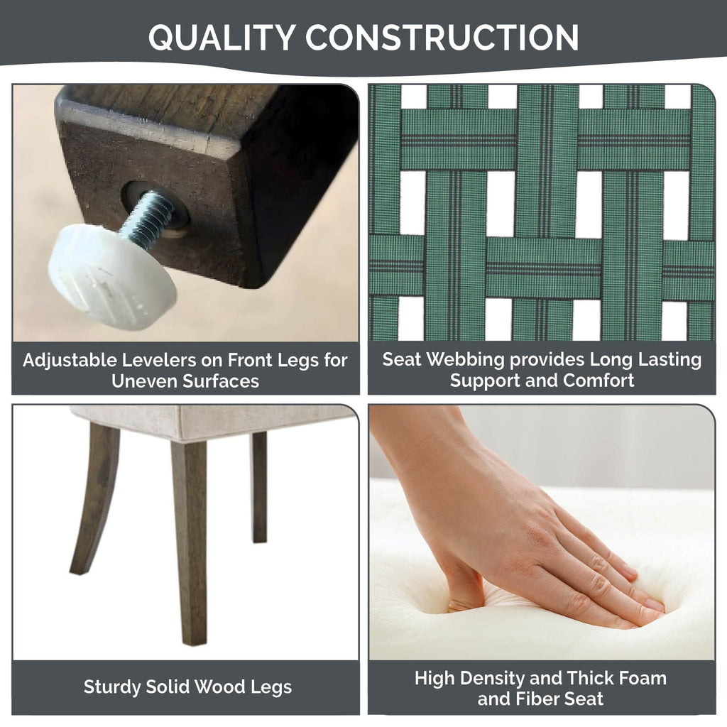 Chaises de salle à manger rembourrées Madison Park Signature Ultra avec pieds en bois (lot de 2) - N/A